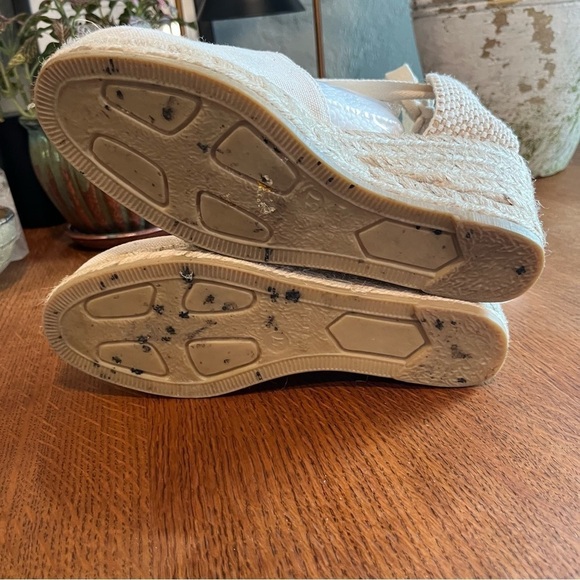 gaimo Ecru Wedge Lace Up Ivory Espadrilles 37 - Picture 8 of 13